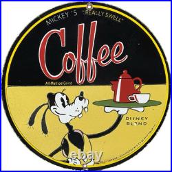 Vintage Disney Coffee Porcelain Sign Gas Station Oil Tea Mug Starbucks Goofy Vintage Disney Coffee Porcelain Sign Gas Station Oil Tea Mug Starbucks Goofy