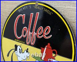 Vintage Disney Coffee Porcelain Sign Gas Station Oil Tea Mug Starbucks Goofy Vintage Disney Coffee Porcelain Sign Gas Station Oil Tea Mug Starbucks Goofy