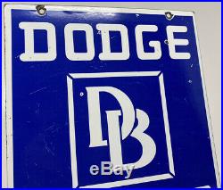 Vintage Dodge Brothers Porcelain Dealership Sign Steel Gas Oil Garage Pump Plate