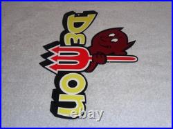 Vintage Dodge Demon Car & Devil 11 3/4 Metal Gasoline Oil Sign Challenger Satan