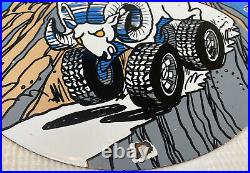Vintage Dodge Ram Charger Porcelain Sign, Service, Gas, Oil, Dealership, Ford