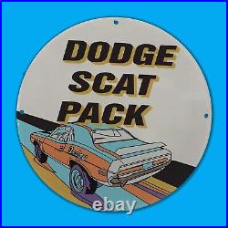 Vintage Dodge Scat Pack Gas Station Service Man Cave Oil Porcelain Sign