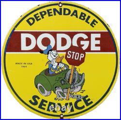 Vintage Dodge Service Porcelain Sign Gas Station Pump Plate Motor Oil Gasoline