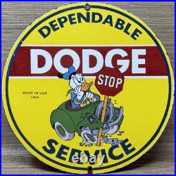 Vintage Dodge Service Porcelain Sign Gas Station Pump Plate Motor Oil Gasoline