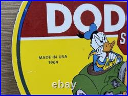 Vintage Dodge Service Porcelain Sign Gas Station Pump Plate Motor Oil Gasoline