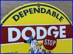 Vintage Dodge Service Porcelain Sign Gas Station Pump Plate Motor Oil Gasoline