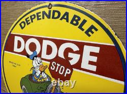 Vintage Dodge Service Porcelain Sign Gas Station Pump Plate Motor Oil Gasoline
