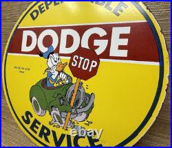 Vintage Dodge Service Porcelain Sign Gas Station Pump Plate Motor Oil Gasoline