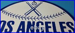 Vintage Dodgers Porcelain Los Angeles Major League Baseball Field Stadium Sign