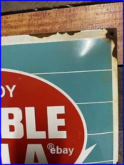 Vintage Double Cola Porcelain Sign Gas & Oil Beverage Advertising Soda Food Pop