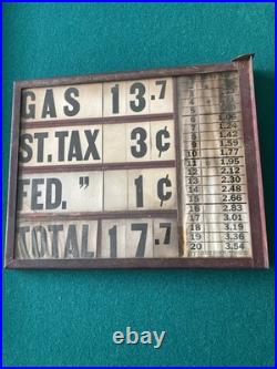 Vintage Double Sided Gasoline Price Sign