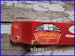 Vintage Dr Pepper Porcelain Sign Door Push Bar Soda Pop Beverage Bottle Gas Oil