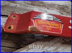 Vintage Dr Pepper Porcelain Sign Door Push Bar Soda Pop Beverage Bottle Gas Oil