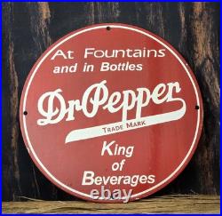 Vintage Dr. Pepper Porcelain Sign Gas, Oil Station Pump Plate Coca Cola 12 Vintage Dr. Pepper Porcelain Sign Gas, Oil Station Pump Plate Coca Cola 12
