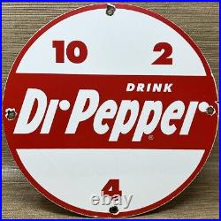 Vintage Dr Pepper Porcelain Sign Gas Station Pump Plate Coca Cola Dew Pepsi Oil