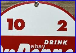 Vintage Dr Pepper Porcelain Sign Gas Station Pump Plate Coca Cola Dew Pepsi Oil