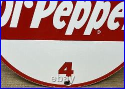 Vintage Dr Pepper Porcelain Sign Gas Station Pump Plate Coca Cola Dew Pepsi Oil