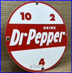 Vintage Dr Pepper Porcelain Sign Gas Station Pump Plate Coca Cola Dew Pepsi Oil