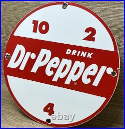 Vintage Dr Pepper Porcelain Sign Gas Station Pump Plate Coca Cola Dew Pepsi Oil