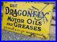 Vintage Dragonfly Motor Oil Enamel Advertising Sign Automobilia Motoring Petrol
