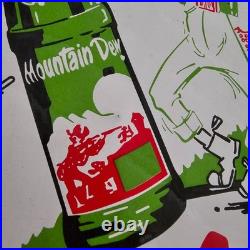 Vintage Drink Mountain Dew Old Us Gasoline Oil Gas Pump Enamel Porcelain Sign Vintage Drink Mountain Dew Old Us Gasoline Oil Gas Pump Enamel Porcelain Sign