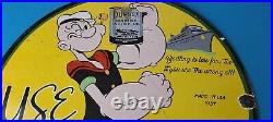 Vintage Duplex Marine Oil Sign Popeye Gas Service Display Ad Porcelain Sign