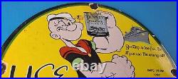 Vintage Duplex Marine Oil Sign Popeye Gas Service Display Ad Porcelain Sign