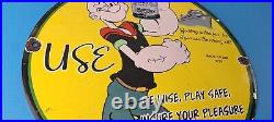 Vintage Duplex Marine Oil Sign Popeye Gas Service Display Ad Porcelain Sign