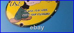 Vintage Duplex Marine Oil Sign Popeye Gas Service Display Ad Porcelain Sign