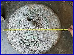 Vintage Early Gargoyle Mobiloil Socony Vacuum Porcelain Oil Sign Base cast iron