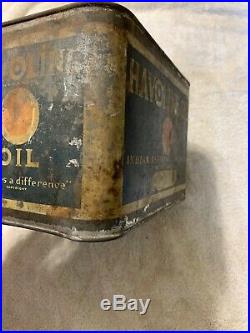 Vintage Early Rare Antique Havoline Indian Refining One Gallon Oil Can New York