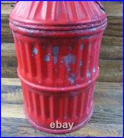 Vintage Embossed TEXACO 5 Gallon Bulk Oil Can With Lid Red Gas Station