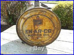 Vintage En-Ar-Co Motor Oil 5 Gallon Gas Station Advertising Rocker Can