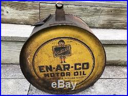Vintage En-Ar-Co Motor Oil 5 Gallon Rocker Can Sign Petroleum 1929 St Louis