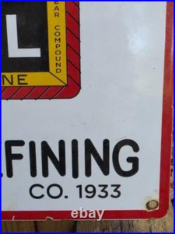 Vintage En-ar-co National Motor Oil 16x 12 Porcelain Sign Great Condition