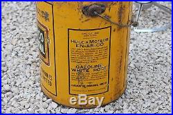 Vintage Enarco 5 Gallon Oil can White Rose Gasoline Wood Handle Sign Tin