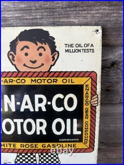 Vintage Enarco Motor Oil Sign Tin Advertising Enarco