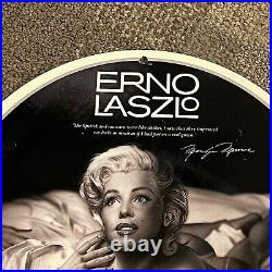 Vintage Erno Laszlo Porcelain Sign Gas Oil Station Marilyn Man Cave Service Ad