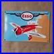 Vintage Esso Airplan Fly Sky Old Us Gasoline Oil Gas Pump Enamel Porcelain Sign