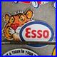 Vintage Esso Die Cut Tiger Old Us Gasoline Oil Gas Pump Enamel Porcelain Sign