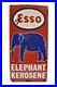 Vintage Esso Elephant Kerosene Porcelain Enamel Petrol Oil Sign Board 24x12 Rare