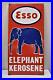 Vintage Esso Elephant Kerosene Porcelain Enamel Sign Bengal Enamel 24x12 Inches