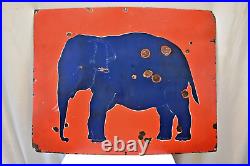 Vintage Esso Elephant Oil Sign Board Porcelain Enamel Petroleum Advertising Rare Vintage Esso Elephant Oil Sign Board Porcelain Enamel Petroleum Advertising Rare