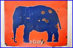 Vintage Esso Elephant Oil Sign Board Porcelain Enamel Petroleum Advertising Rare Vintage Esso Elephant Oil Sign Board Porcelain Enamel Petroleum Advertising Rare
