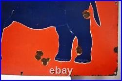 Vintage Esso Elephant Oil Sign Board Porcelain Enamel Petroleum Advertising Rare Vintage Esso Elephant Oil Sign Board Porcelain Enamel Petroleum Advertising Rare