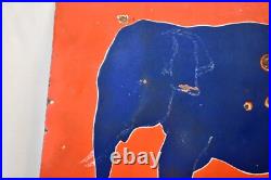 Vintage Esso Elephant Oil Sign Board Porcelain Enamel Petroleum Advertising Rare Vintage Esso Elephant Oil Sign Board Porcelain Enamel Petroleum Advertising Rare
