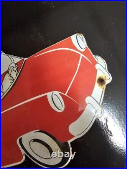 Vintage Esso Gasoline Oil Drop Boy Girl Porcelain Gas Automobile Pump Plate Sign