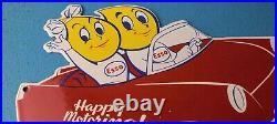Vintage Esso Gasoline Oil Drop Boy Girl Porcelain Gas Automobile Pump Plate Sign Vintage Esso Gasoline Oil Drop Boy Girl Porcelain Gas Automobile Pump Plate Sign