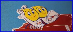 Vintage Esso Gasoline Oil Drop Boy Girl Porcelain Gas Automobile Pump Plate Sign Vintage Esso Gasoline Oil Drop Boy Girl Porcelain Gas Automobile Pump Plate Sign