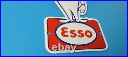Vintage Esso Gasoline Porcelain 12 Oil Drop Boy Service Station Pump Plate Sign